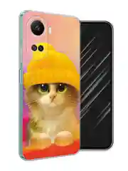 Желтый силиконовый чехол на Huawei Nova 10 SE 4G, Хуавей Нова 10 SE, с рисунком, защита камеры