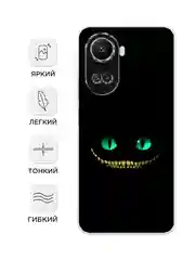Черный силиконовый чехол на Huawei Nova 10 SE 4G, Хуавей Нова 10 SE, с рисунком, защита камеры