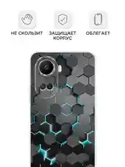 Бирюзовый силиконовый чехол на Huawei Nova 10 SE 4G, Хуавей Нова 10 SE, с рисунком, защита камеры