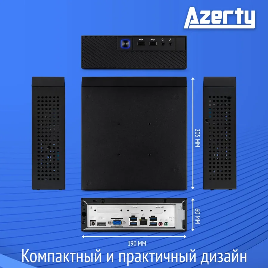 Azerty Мини-ПК AZ-0019 Intel Core i7-3520M, RAM 8 ГБ, SSD 256 ГБ, Intel HD Graphics, Win10