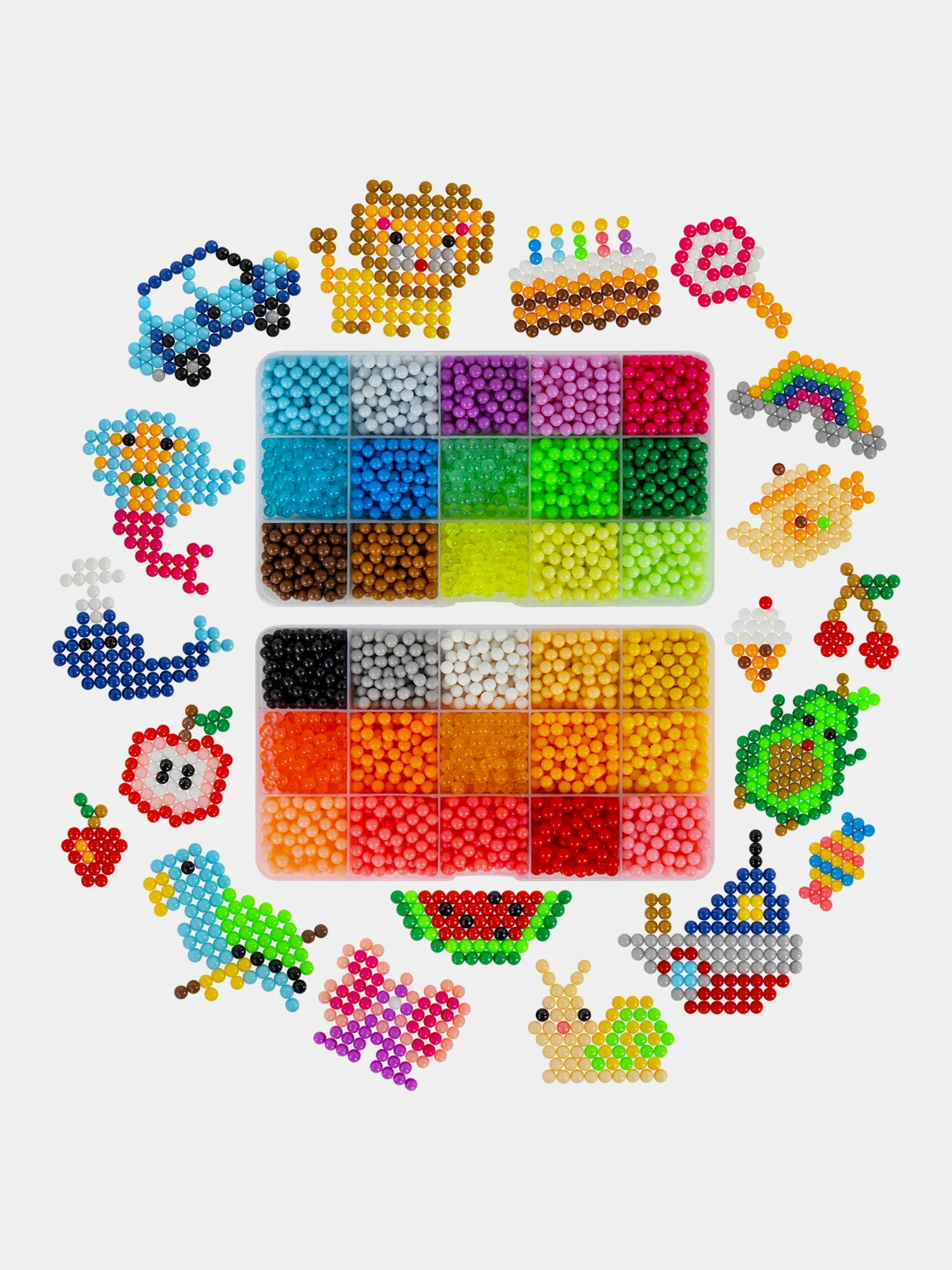 Аквамозаика Aqua Pixels, 30 цветов, 12000 бусин с трафаретами, инструментами Brauberg 664917