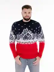 Серый меланж свитер унисекс, вязаный