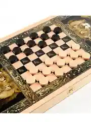 Нарды деревянные большие, настольная игра "Лев и тигр", 50 х 50 см, с шашками