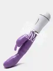 Фиолетовый двойной вибратор кролик