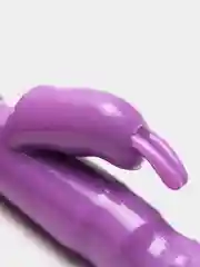 Фиолетовый двойной вибратор кролик