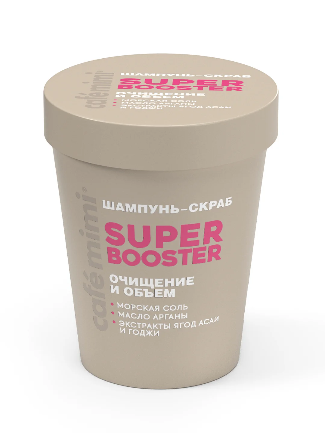 Cafe mimi CLS ШАМПУНЬ-СКРАБ ДЛЯ ВОЛОС "SUPER BOOSTER" ОЧИЩЕНИЕ И ОБЪЕМ, 310 г