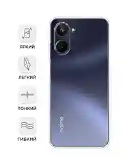 Прозрачный силиконовый чехол на Realme 10 4G / Реалми 10 4G прозрачный, с рисунком, защита камеры