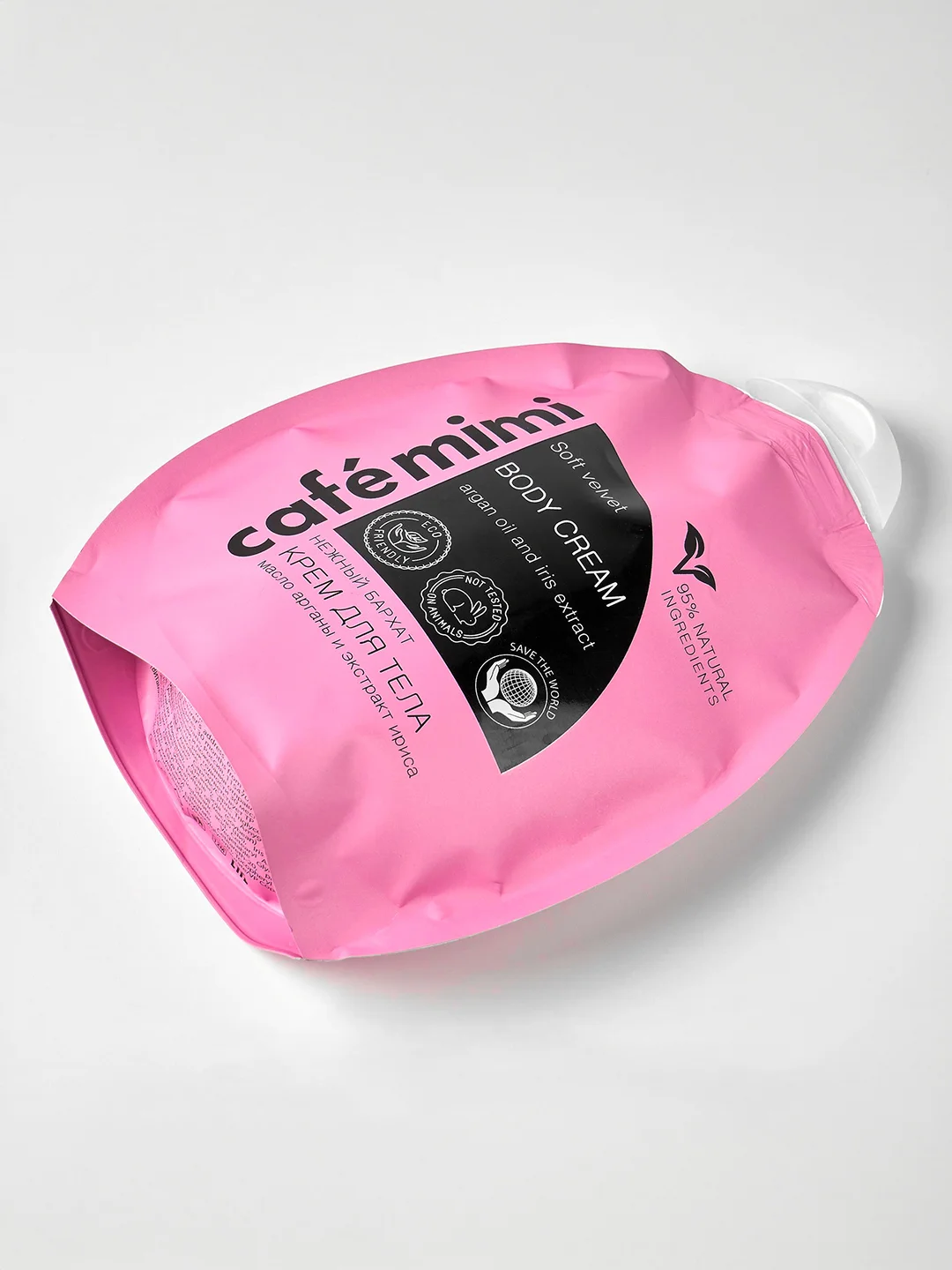 Cafe mimi  Крем для тела "Нежный бархат" Масло арганы  и экстракт ириса, 250 мл