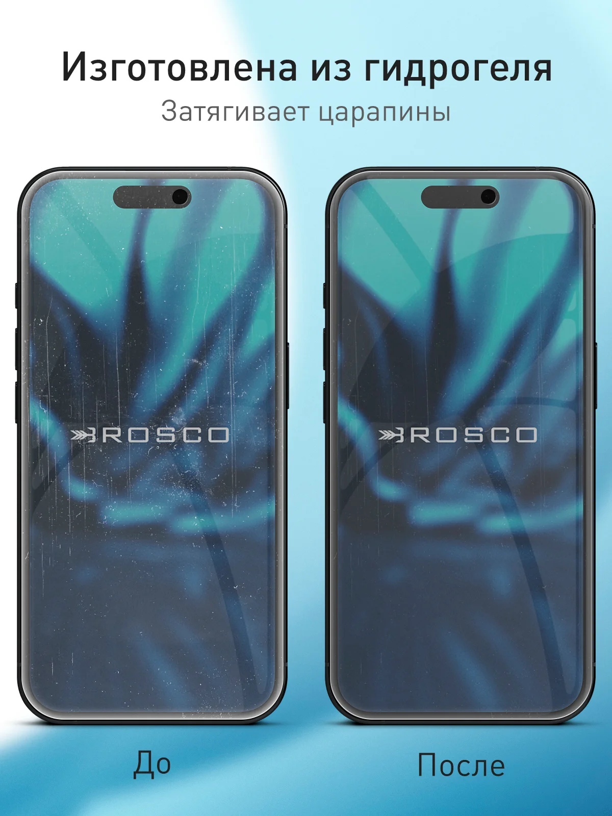 Прозрачный 1-2 шт защитная плёнка для Apple iPhone 16 гидрогелевая ROSCO, прозрачная, тонкая, не стекло