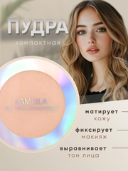 Пудра для лица матирующая, компактная, минеральная пудра со спонжем
