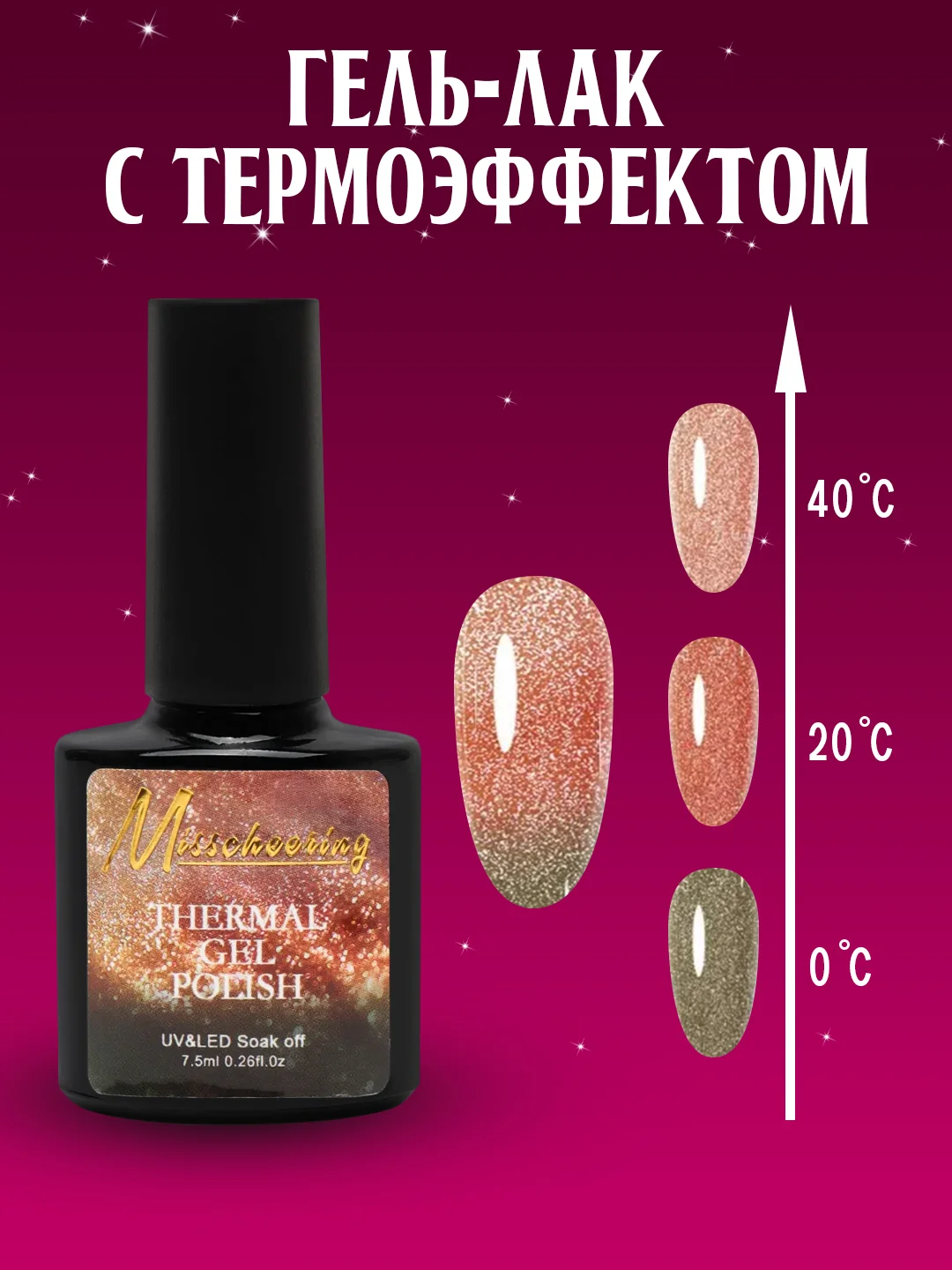 Коралловый гель-лак с термоэффектом