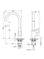 Смеситель для кухни Lemark Aura LM0605C, однорычажный, хром