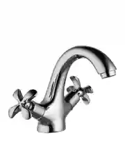 Смеситель для раковины с коротким изливом Lemark Flora LM0106C, двухвентильный, хром