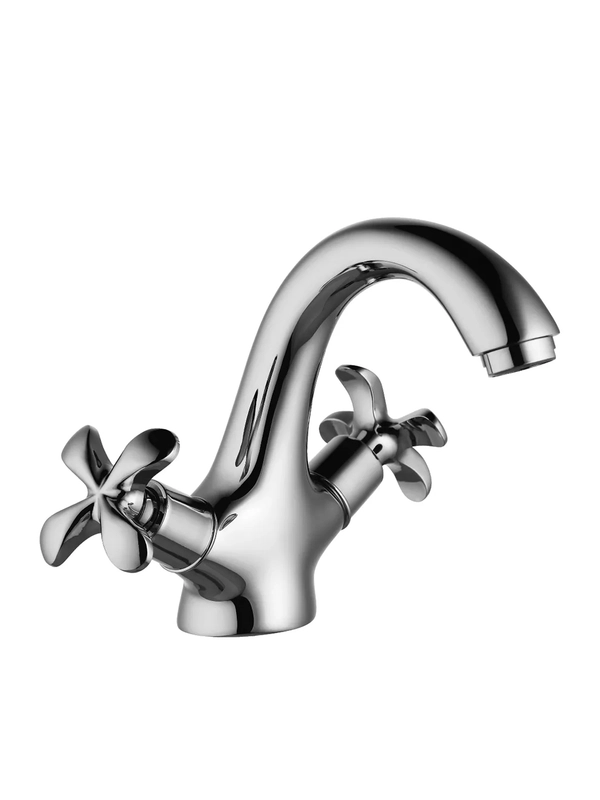 Смеситель для раковины с коротким изливом Lemark Flora LM0106C, двухвентильный, хром