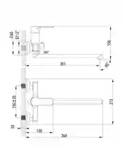 Смеситель для ванны с душем Lemark Plus Grace LM1551C, с длинным изливом, однорычажный