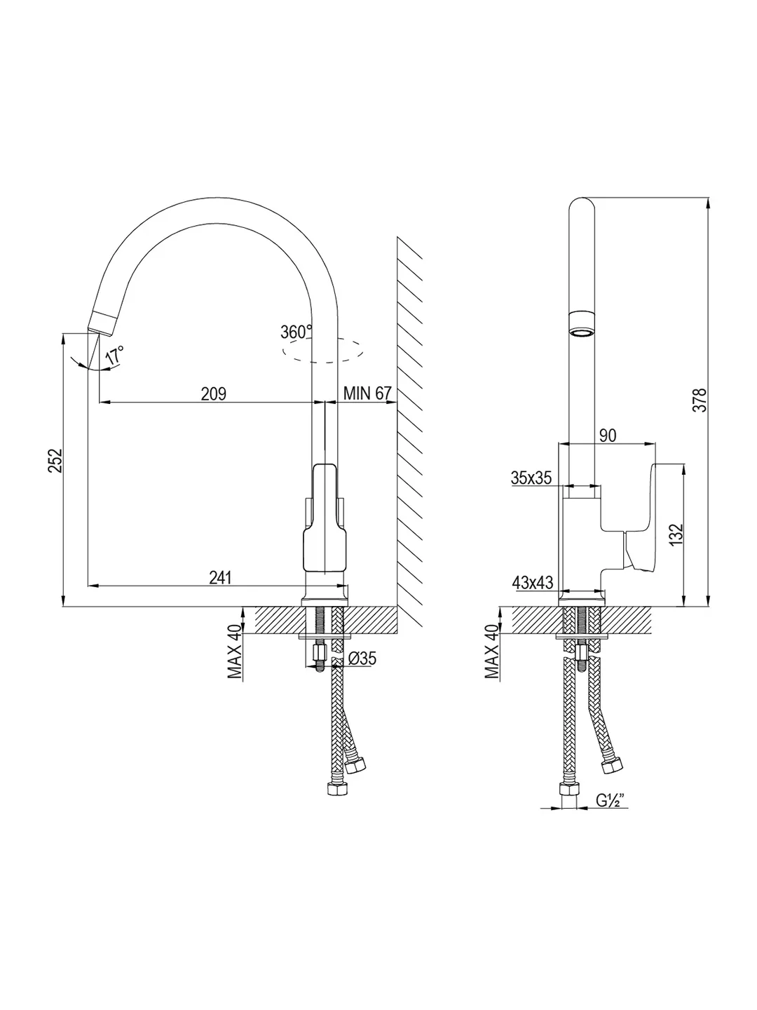 Смеситель для кухни Lemark Basis LM3605C, однорычажный, хром