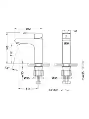Смеситель для раковины с коротким изливом Lemark Point LM0306C, однорычажный, хром