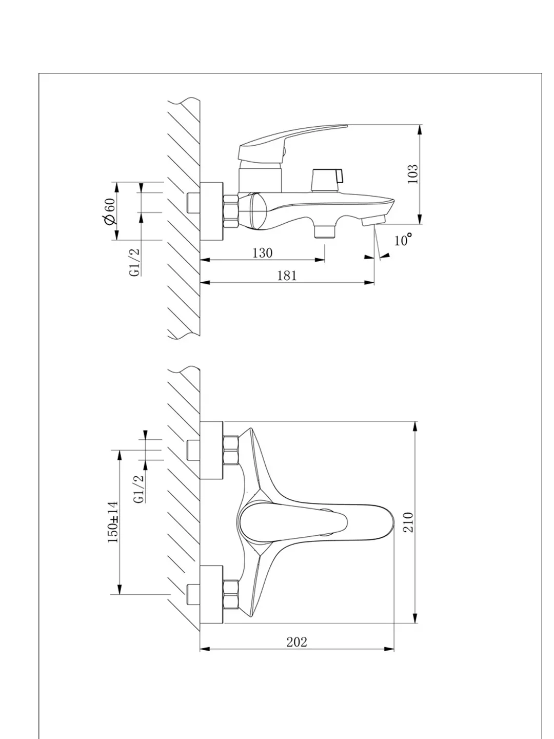 Смеситель для ванны с душем Lemark Linara LM0414C, однорычажный, хром
