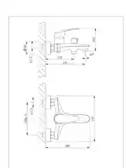 Смеситель для ванны с душем Lemark Linara LM0414C, однорычажный, хром