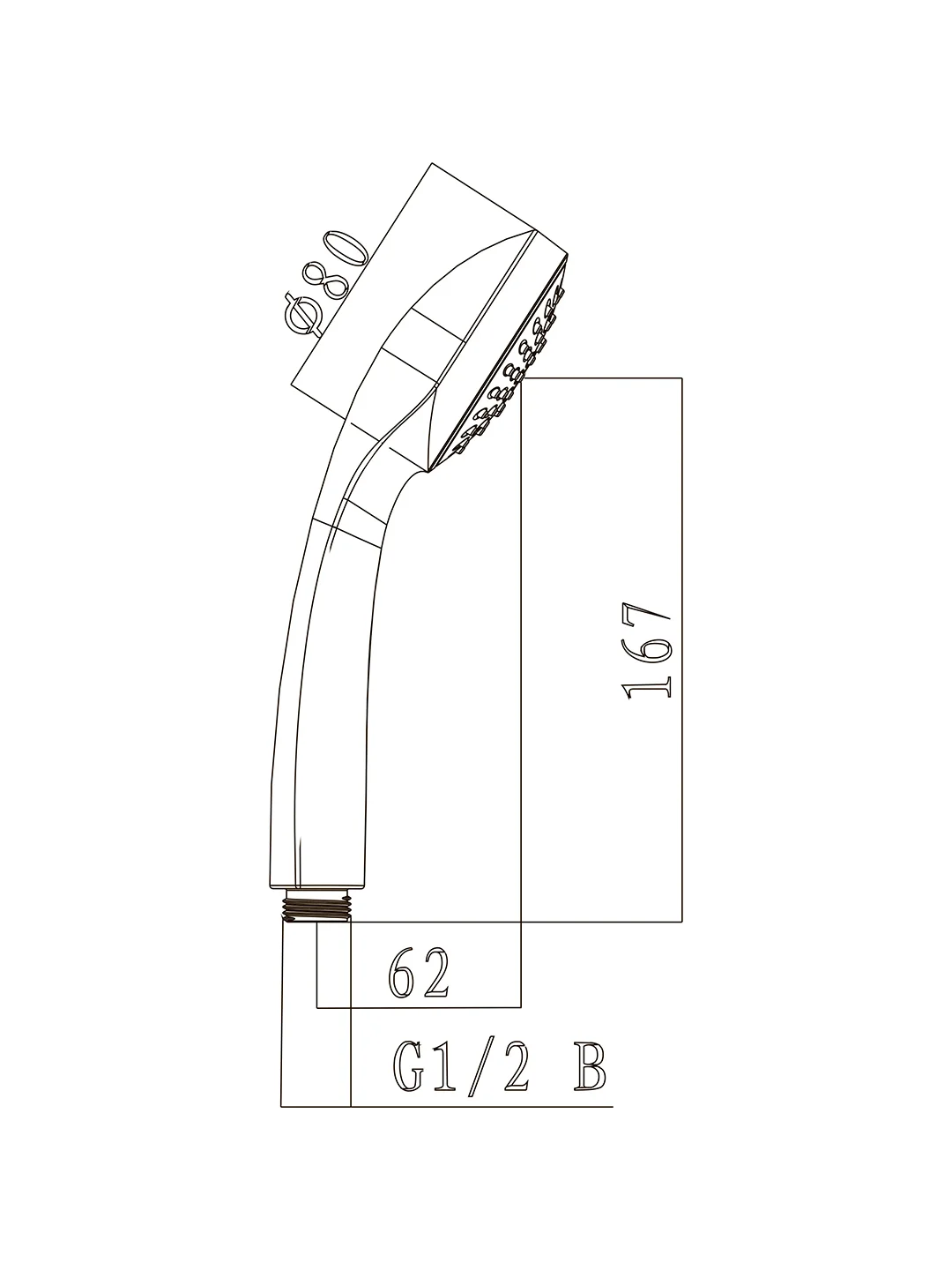 Лейка для душа Lemark LM0211C, 1 режим, хром