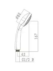 Лейка для душа Lemark LM0211C, 1 режим, хром
