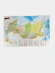 Желтый карта мира/карта России (в новых границах) с флагами и гербами.Карта России Физич,Политич