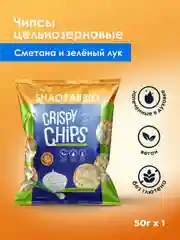 Чипсы цельнозерновые SNAQ FABRIQ со вкусом "Сметана и зелёный лук", 50 г