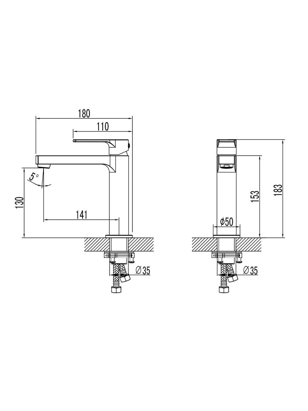 Смеситель для раковины с коротким изливом Lemark Plus Grace LM1537C, однорычажный, хром