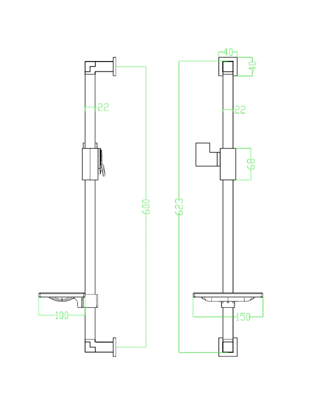 Стойка для душа Lemark LM8069C, с мыльницей, хром