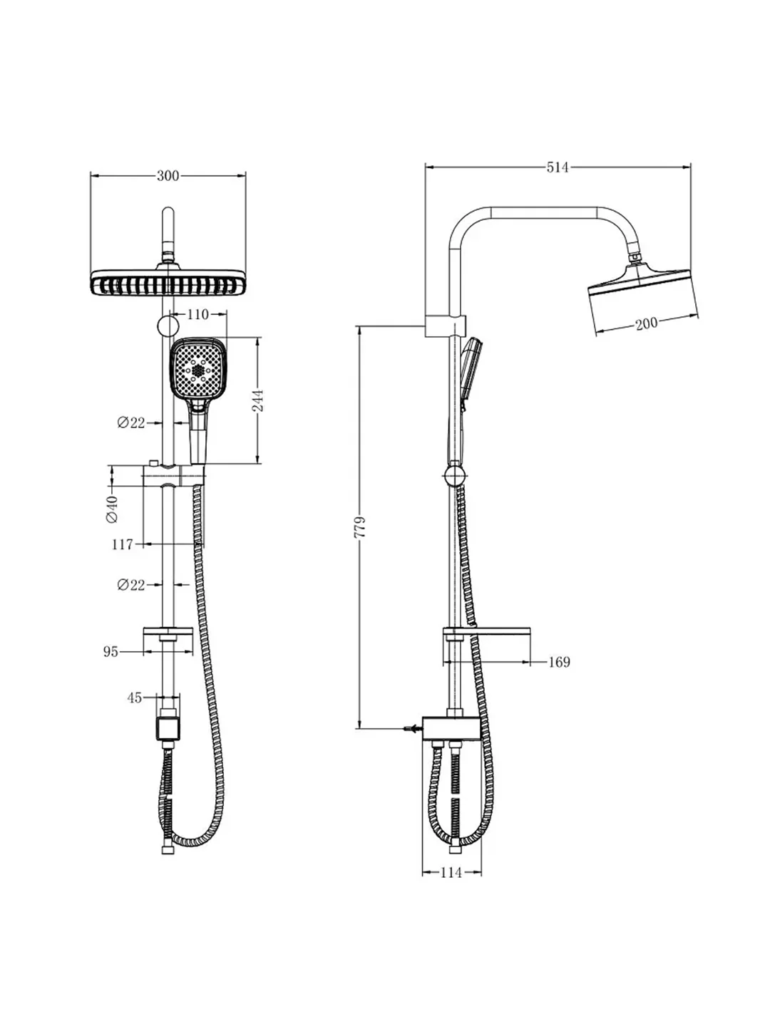 Душевой комплект Lemark LM8811C (стойка, тропический душ, лейка, шланг, мыльница), хром