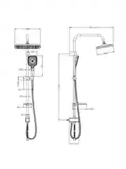 Душевой комплект Lemark LM8811C (стойка, тропический душ, лейка, шланг, мыльница), хром