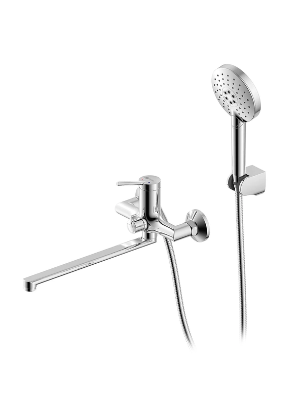 Смеситель для ванны с душем Lemark Minima LM3851C, с длинным изливом, однорычажный, хром