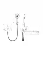 Смеситель для ванны с душем Lemark Minima LM3851C, с длинным изливом, однорычажный, хром