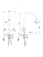 Смеситель для кухни Lemark Plus Spirit LM1905C, двухвентильный, хром