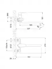 Смеситель для ванны с душем Lemark Point LM0351C, с длинным изливом, однорычажный, хром