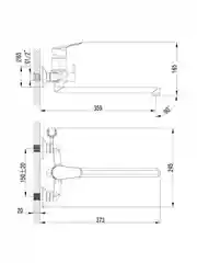 Смеситель для ванны с душем Lemark Partner LM6551C, с длинным изливом, однорычажный, хром