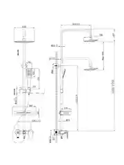 Душевая система Lemark Tropic LM7002BL, однорычажная, черная