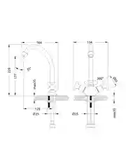 Смеситель для кухни Lemark Flora LM0104C, двухвентильный, хром
