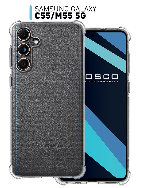 Противоударный чехол для Samsung Galaxy C55 / M55 5G силиконовый ROSCO с усиленными углами