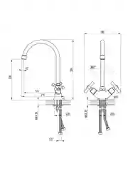 Смеситель для кухни Lemark Standart LM2105C, двухвентильный, хром