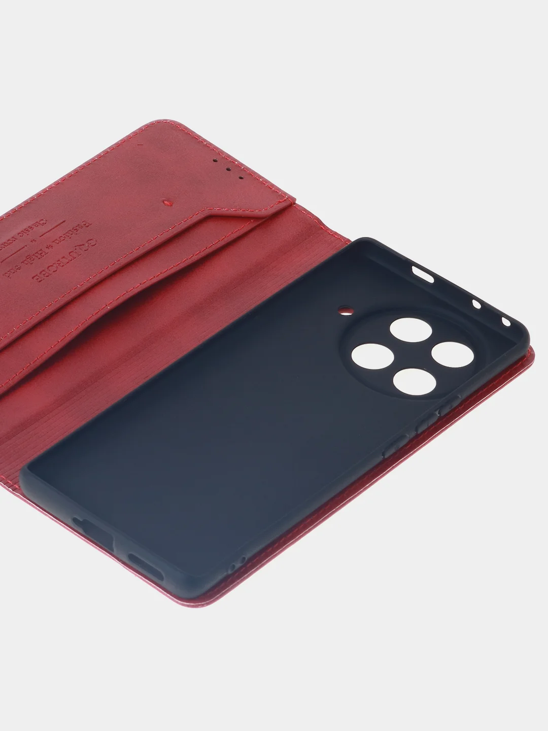 Красный чехол-книжка для Tecno Camon 30S Pro (4G) из высококачественной искусственной кожи