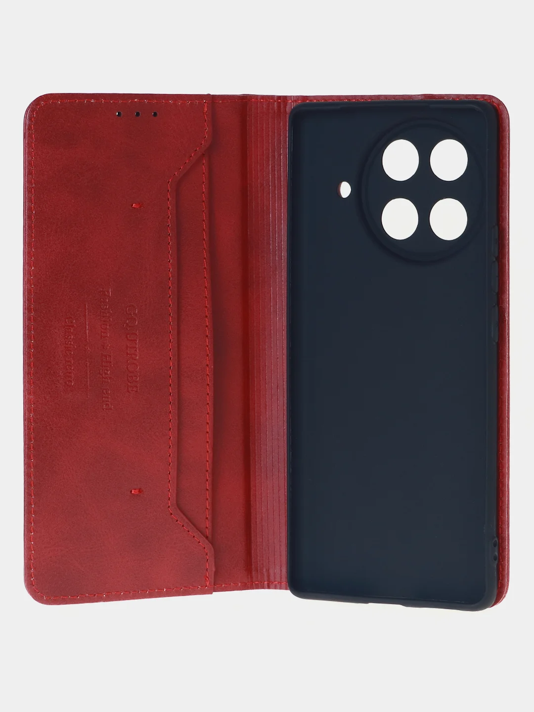 Красный чехол-книжка для Tecno Camon 30S Pro (4G) из высококачественной искусственной кожи