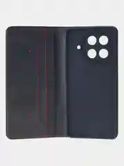 Черный чехол-книжка для Tecno Camon 30S Pro (4G) из высококачественной искусственной кожи