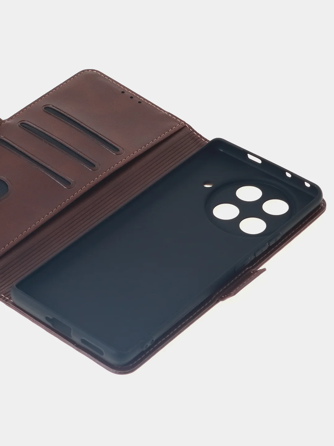 Терракотовый чехол-книжка для Tecno Camon 30S Pro (4G) из высококачественной искусственной кожи
