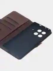 Терракотовый чехол-книжка для Tecno Camon 30S Pro (4G) из высококачественной искусственной кожи