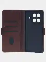 Терракотовый чехол-книжка для Tecno Camon 30S Pro (4G) из высококачественной искусственной кожи