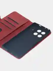 Алый чехол-книжка для Tecno Camon 30S Pro (4G) из высококачественной искусственной кожи