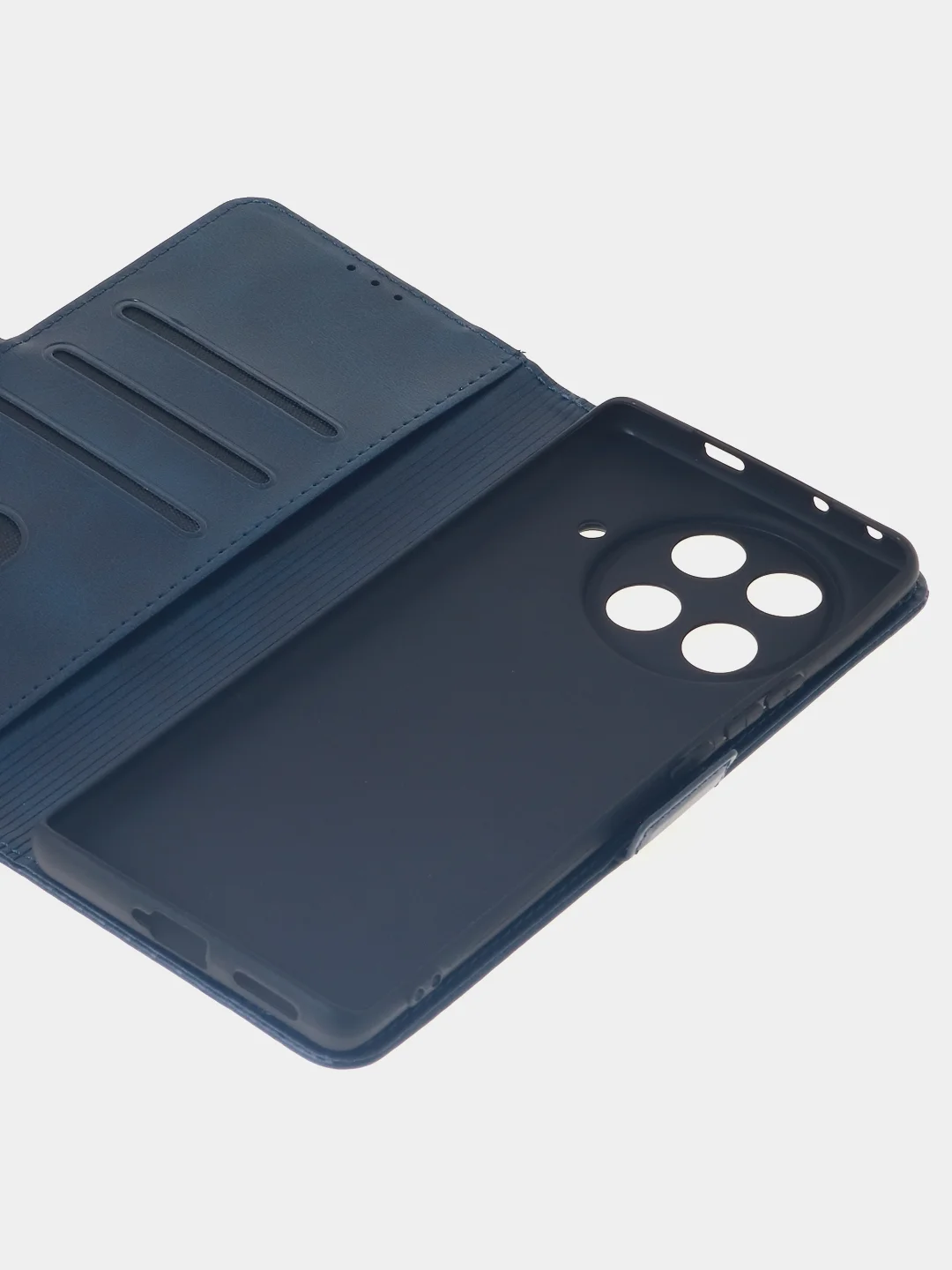 Темно-синий чехол-книжка для Tecno Camon 30S Pro (4G) из высококачественной искусственной кожи
