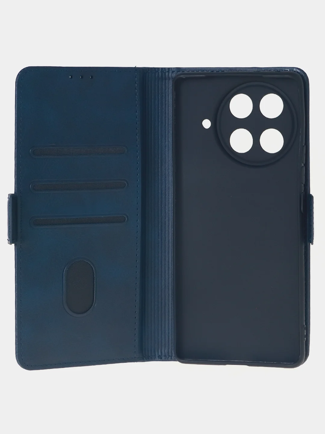 Темно-синий чехол-книжка для Tecno Camon 30S Pro (4G) из высококачественной искусственной кожи