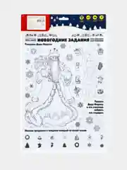 Наклейка на окно Дед мороз и снежинки 47 х 29 см